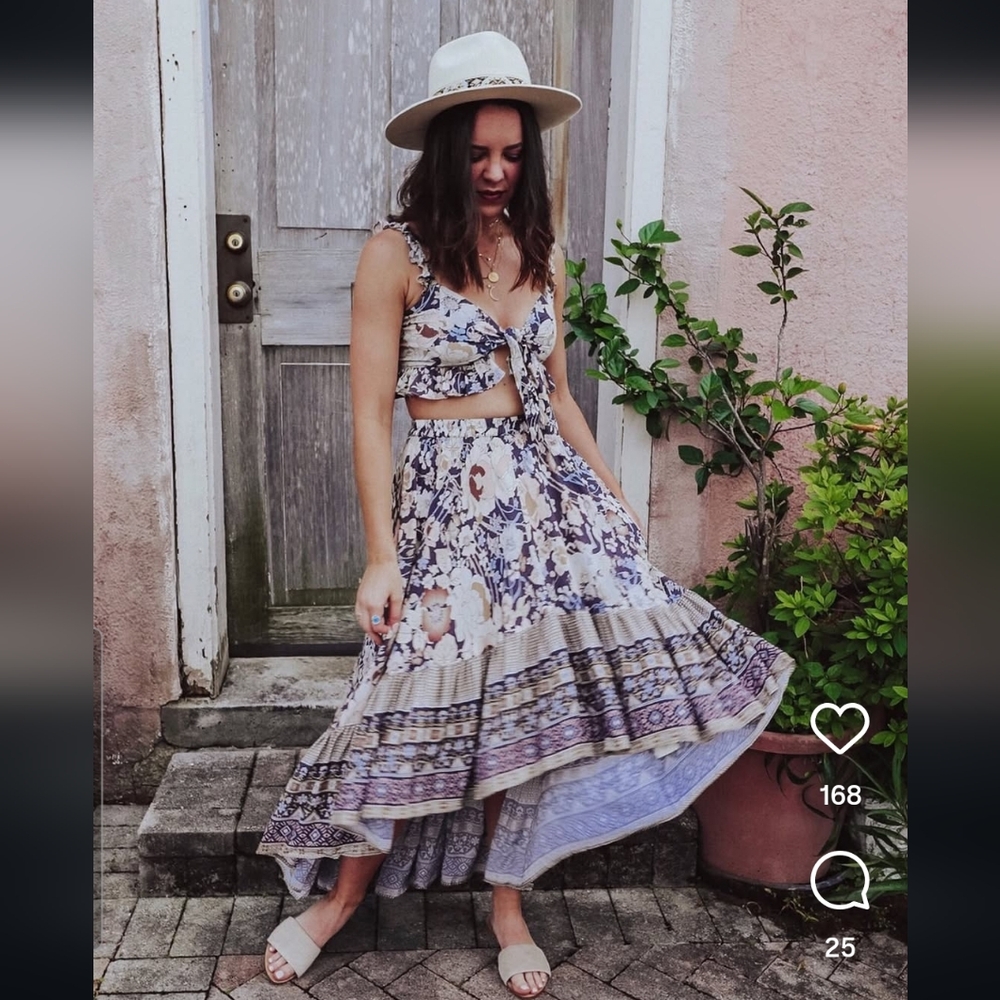 New Spell x FP Amethyst Nightfall Castaway Skirt M Free People Exclusive